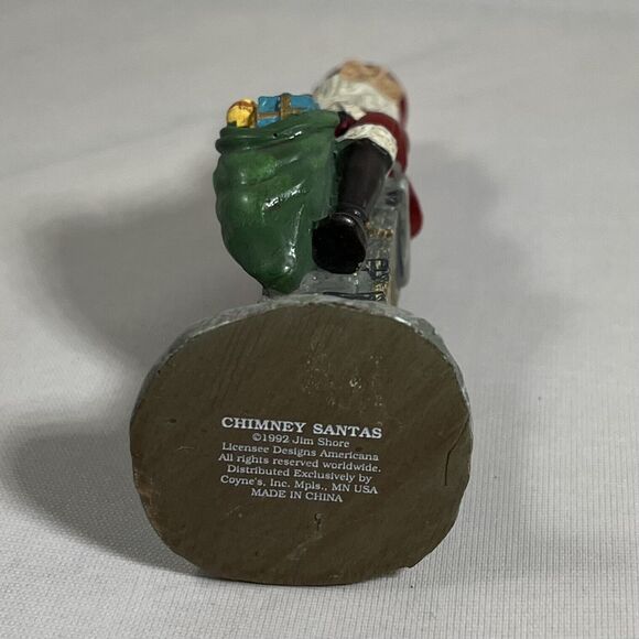 Jim Shore CHIMNEY SANTAS  1992 Vintage Ornament Figurine Green Sack Pointed Hat - Picture 6 of 9